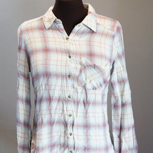 MAURICES Long Sleeve Glitter button front Shirt M